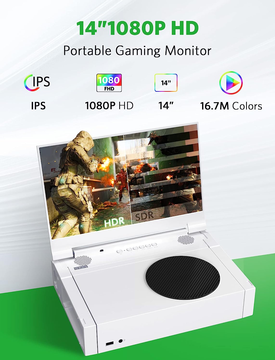 DEPGI 12.5” 4K Portable Monitor for Xbox Series S (not Included), UHD  Travel Gaming Monitor with Remote Control, FreeSync, HDR, Game Mode, 99%  sRGB
